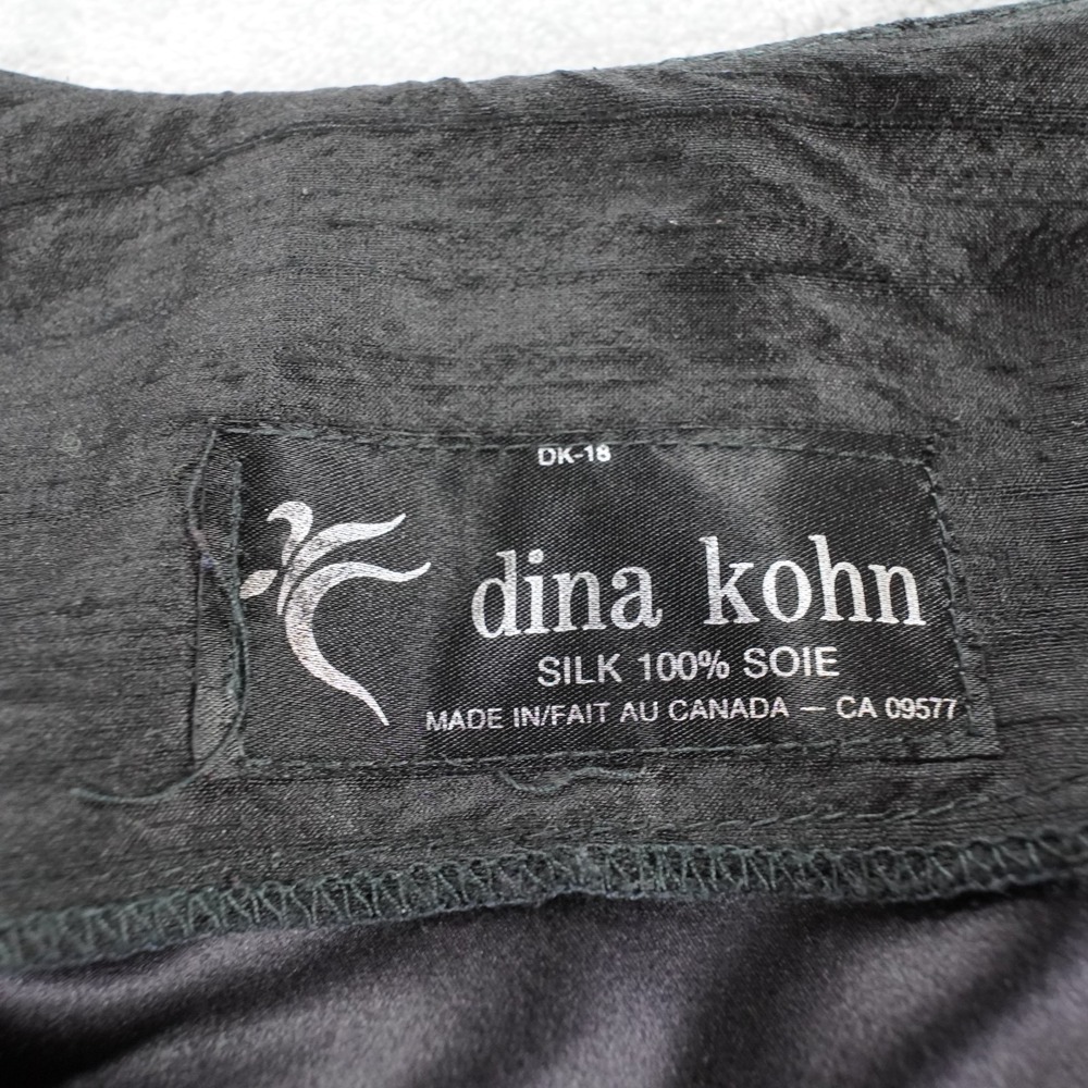 Dina Kohn Artwear Silk Taffeta Kimono Open Jacket OS Black Embroidered Vtg 90s - Picture 5 of 12